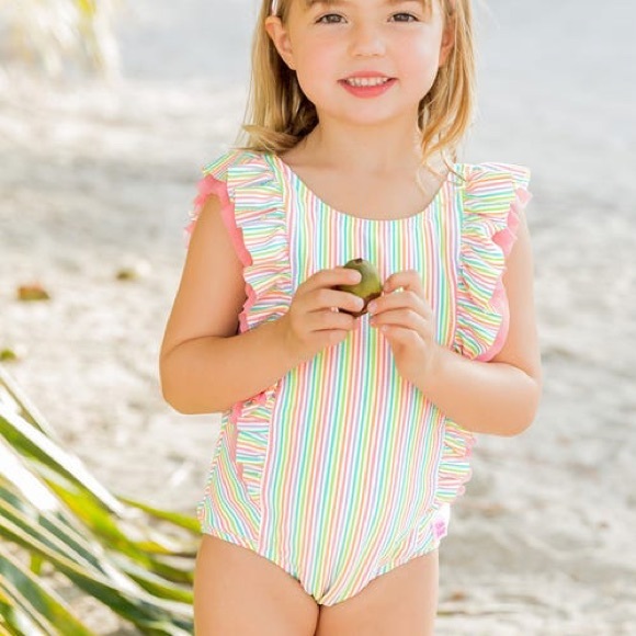 RUFFLE BUTTS - Seersucker Waterfall One Piece - Picture 4 of 16